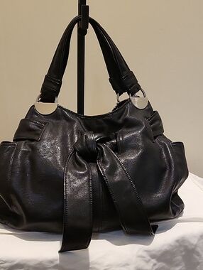 Kooba Black Women's Knot-Front Shoulder Bag
